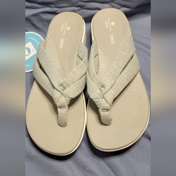 Clarks Shoes - Clarks Women Arla Kaylie Cloudsteppers Slip On Thong Sandal Grey Size 9M…